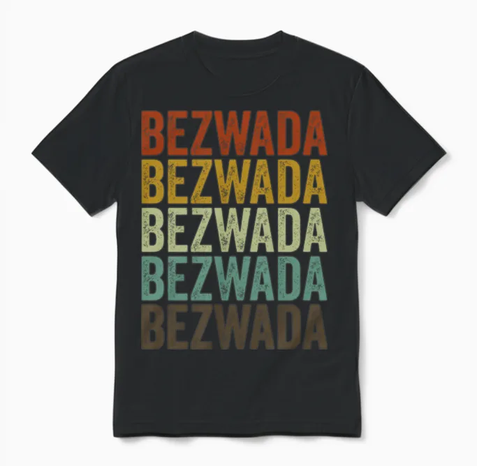 Bezwada India Retro Vintage Unisex T-Shirt - Black