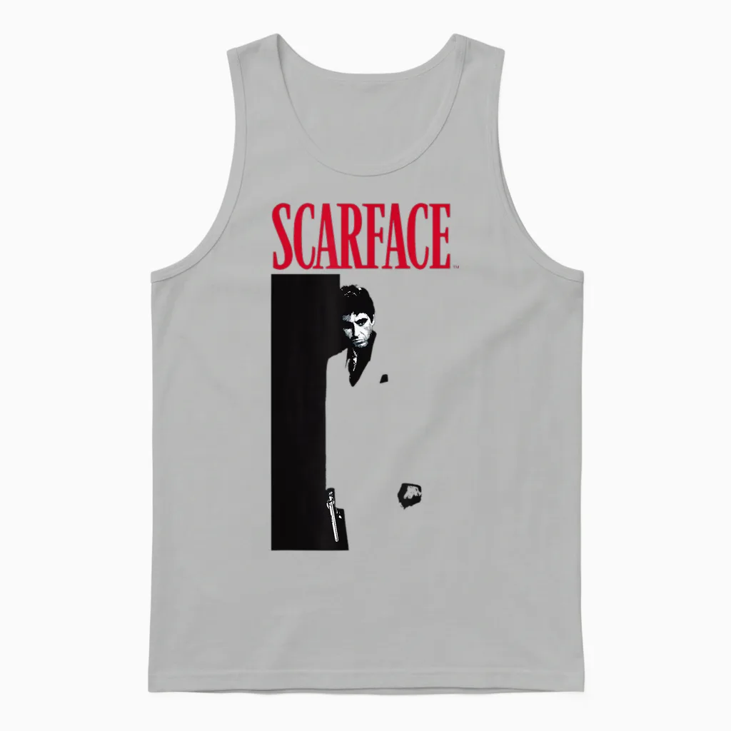 Original Scarface T-Shirt Movie Poster, White, S Unisex Tank Top in Ash