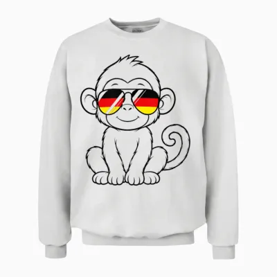 Deutsche Flagge Affe Deutsch Deutschland Affen Unisex Sweatshirt - White