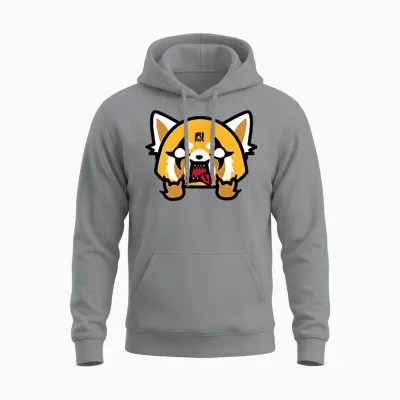 Aggretsuko Rage Front and Back Logo Unisex Hoodie - Sport Grey