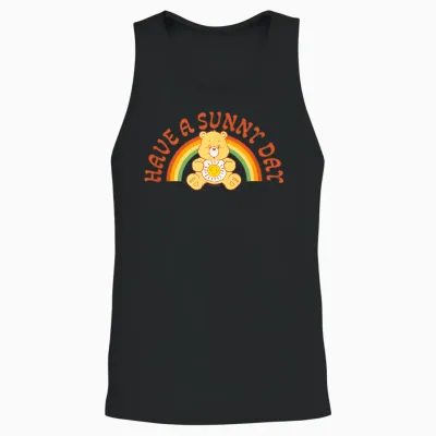 Care Bears Funshine Bear Have a Sunny Day Retro Rainbow T-Shirt, Black, S Unisex Tank Top - Black