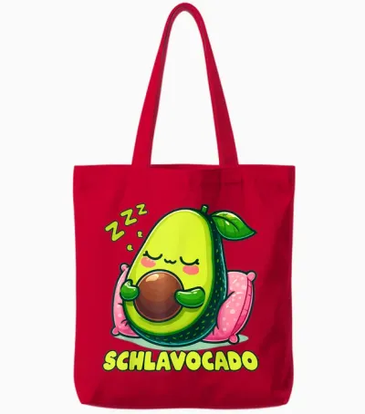 Official Sleep Shirt Avocado Sleep Tote Bags - Red