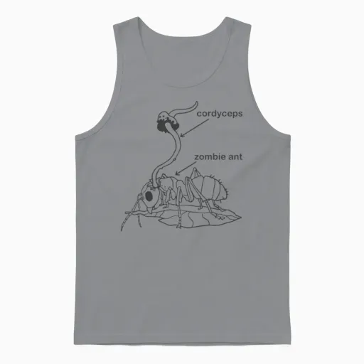 Funny Cordyceps Ant Unisex Tank Top in Sport Grey