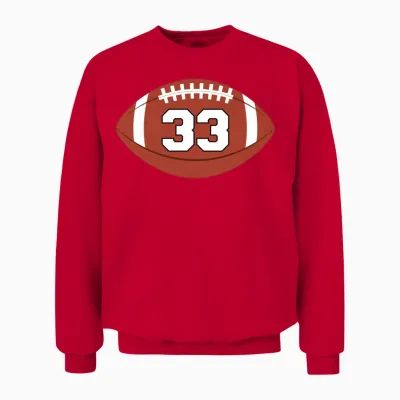 Football Favorite Lucky Jersey Number #33 Unisex Sweatshirt - Red