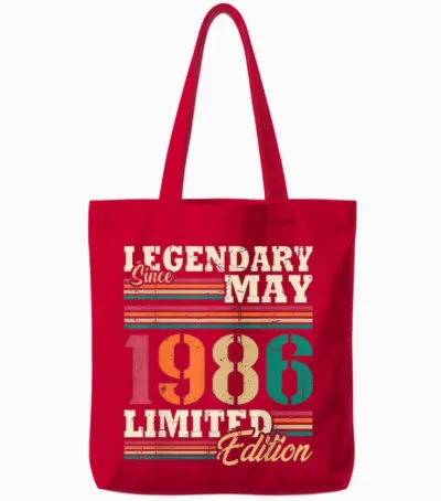 Vintage Mai 1986 Cadeau Anniversaire 40 Ans Hommes Femmes Tote Bags - Red