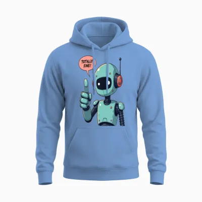 Totally Fine! Sarcastic Meme Collection Unisex Hoodie - Carolina Blue