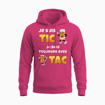 Je Suis Tic Je Bois Toujours Avec Tac Cadeau Bière Humour Unisex Hoodie - Heliconia