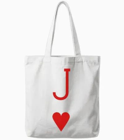 Jack of Hearts Tote Bags - White