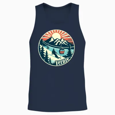 Fernie, Canada - Winter Sports and Ski Vacation Unisex Tank Top - Navy