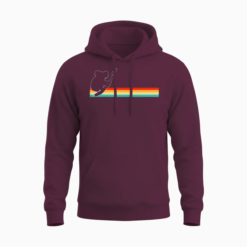 Koala Retro Unisex Hoodie in Maroon