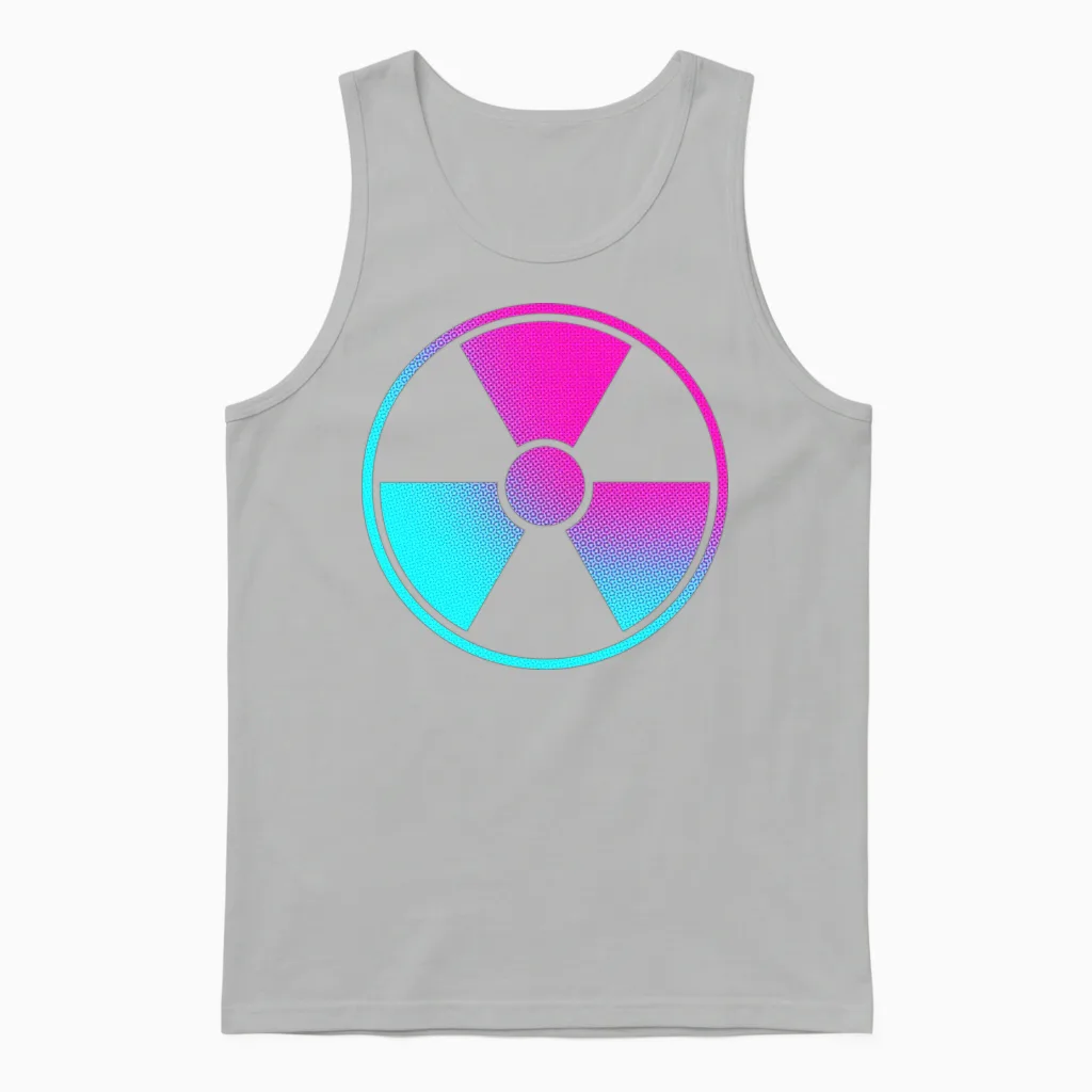 Funny Design Radioactive Unisex Tank Top in Ash