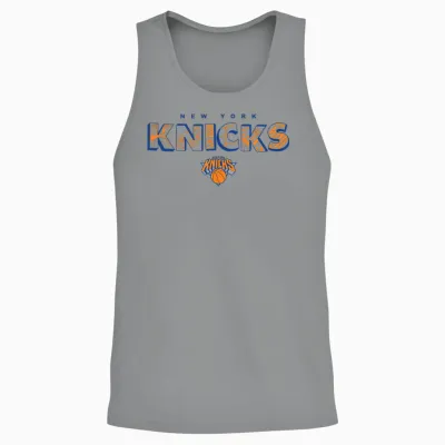 Nba - New York Knicks Logo Knockout Weiß Unisex Tank Top - Sport Grey