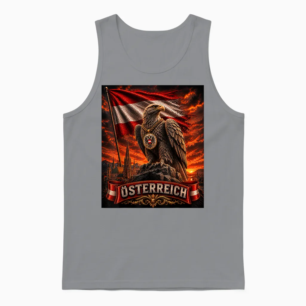österreich Shirt Herren & Damen Trikot Austria Adler Unisex Tank Top in Sport Grey