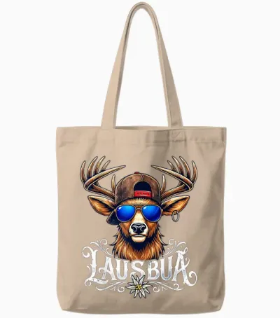 Trachten T-Shirt Kinder Trachtenshirt Herren Jungen Lausbua Tote Bags - Natural