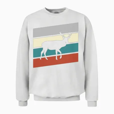 Deer Retro Unisex Sweatshirt - White