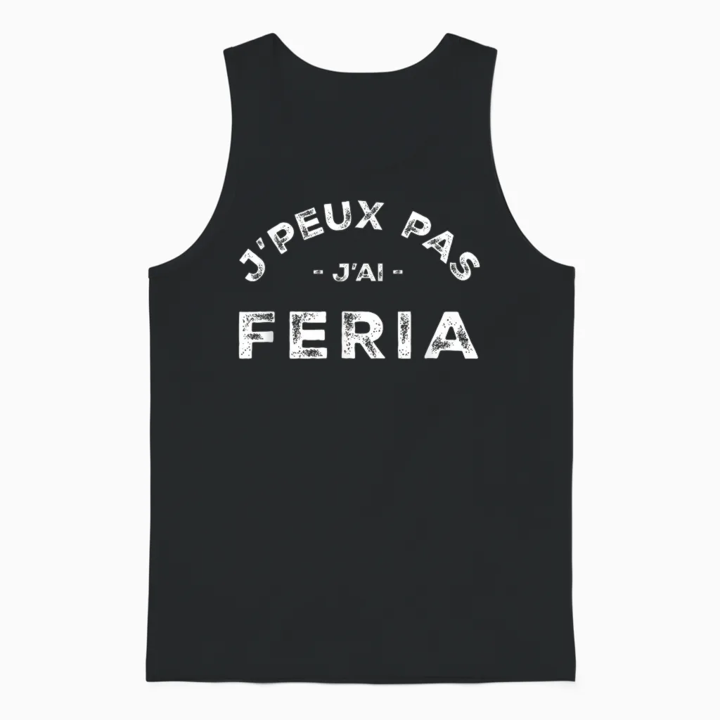 Je Peux Pas J'ai Feria Humour Basque Country Unisex Tank Top in Black