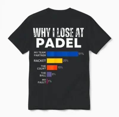 Why I Lose at Padel Tennis Funny Excuses for Women and Men Unisex T-Shirt - Black