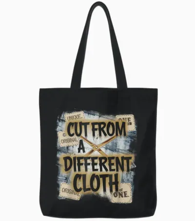 Cut from a Different Cloth Tshirt Men Women Urban Hip Hop Tote Bags - Black