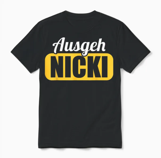 Ddr East Germany East Away Nicki Ossi T-Shirt, Black Unisex T-Shirt in Black