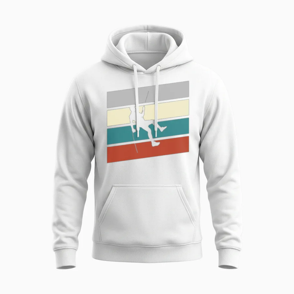 Climbing Retro Unisex Hoodie in White