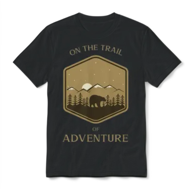 Hiking: on the Trail of Adventure Unisex T-Shirt - Black