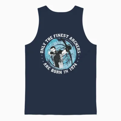 Archer Born in 1974 Vintage Birthday Arrow-Sports Unisex Tank Top - Navy