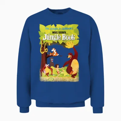 Disney the Jungle Book Retro Movie Poster T-Shirt, Green Unisex Sweatshirt - Royal