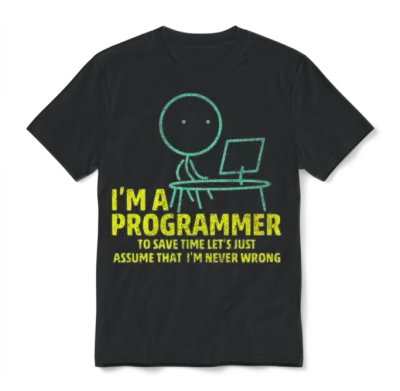 I'm Programer Funny Gifts for Computer Programmer Unisex T-Shirt - Black