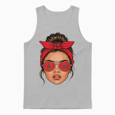 Morocco Roots Flah Moroccan Unisex Tank Top - Ash