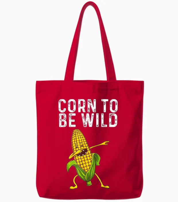 Funny Corn Gift for Men Women Corn on the Cob Costume Farmer Tote Bags in Red