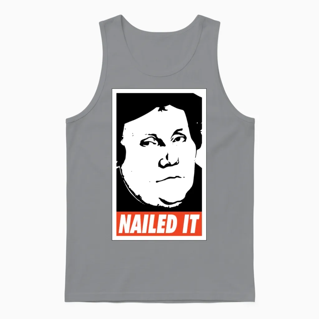 Nailed It Martin Luther Unisex Tank Top in Sport Grey
