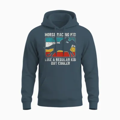 Horse Racing Kid Horse Racing Unisex Hoodie - Dark Heather
