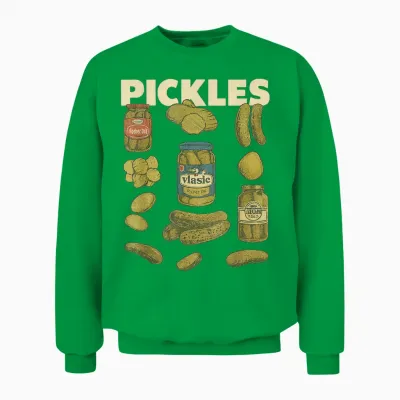 Pickles Design Funny Cucumber with Preserving Jars Unisex Sweatshirt - Irish Green