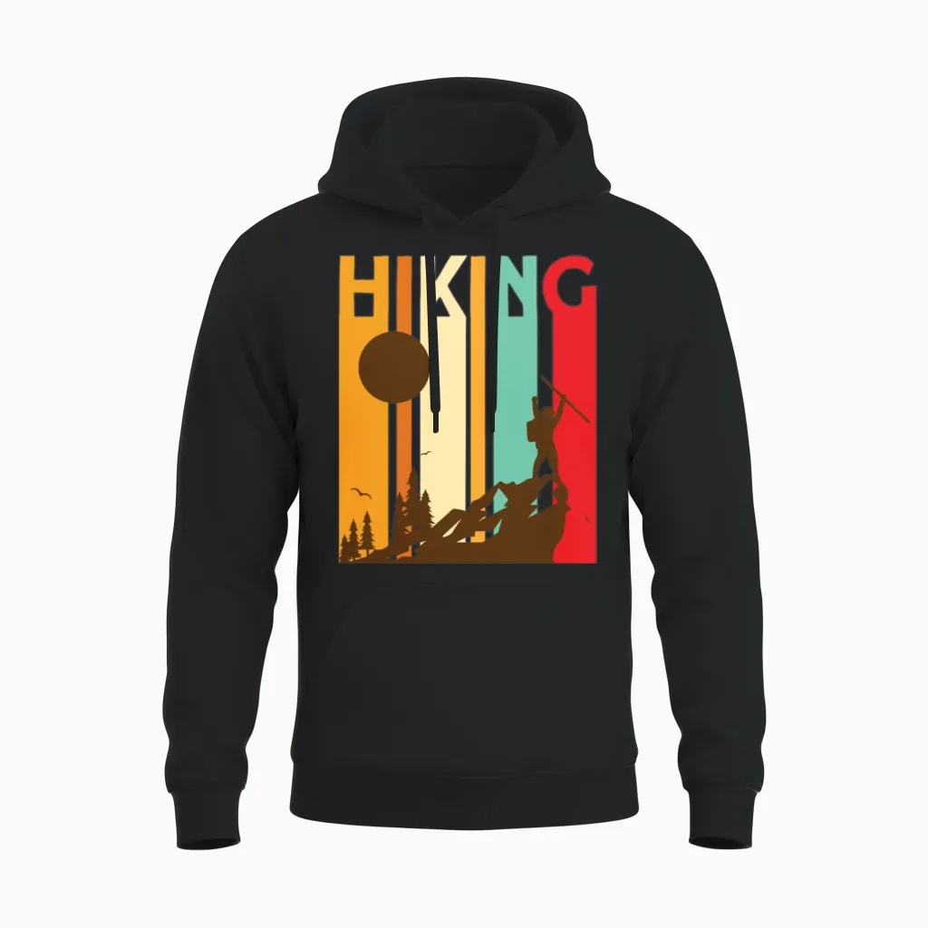 Hiking Retro Hiking - & Outdoors Unisex Hoodie in Black