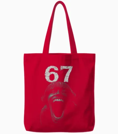 Halloween 67 Scp Horror Face Scary Costume Shirt Horror 6 7 Tote Bags - Red