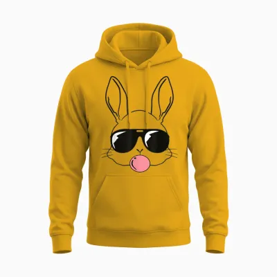 Cooles Oster-Hasen Gesicht Kinder Männer Jungen Ostern Unisex Hoodie - Gold
