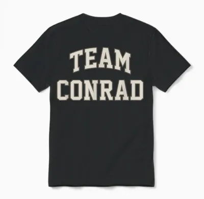 Team Conrad Cute Rivalry Graphic Coastal Style Unisex T-Shirt - Black