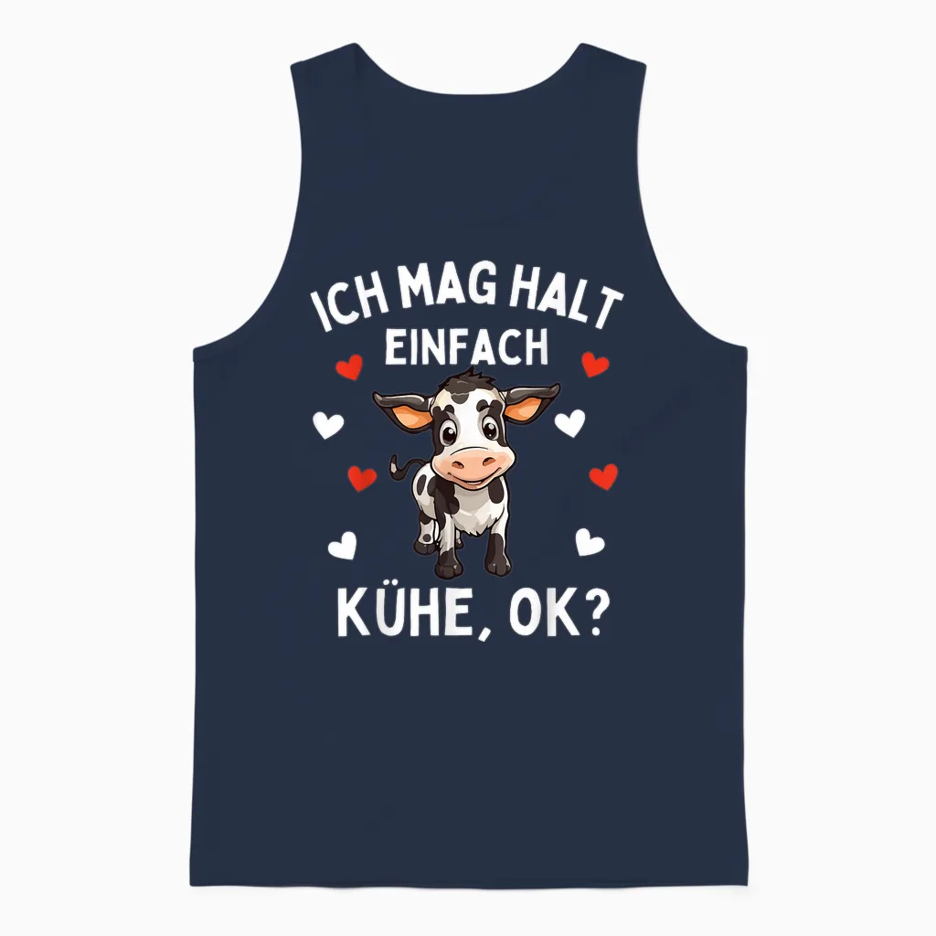 Ich Mag Halt Einfach Kühe - Lustiges Bauerin Landwirtin Kuh Unisex Tank Top in Navy