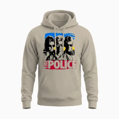 Officiel the Police Sunglasses Artwork Unisex Hoodie - Sand