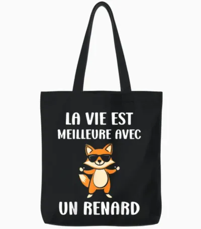 Little Cute Foxes Life Is Better with a Fox Tote Bags - Black