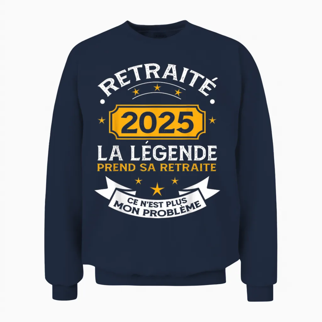 Retired 2025 Men's Humor the Legend Retires Unisex Sweatshirt in Navy