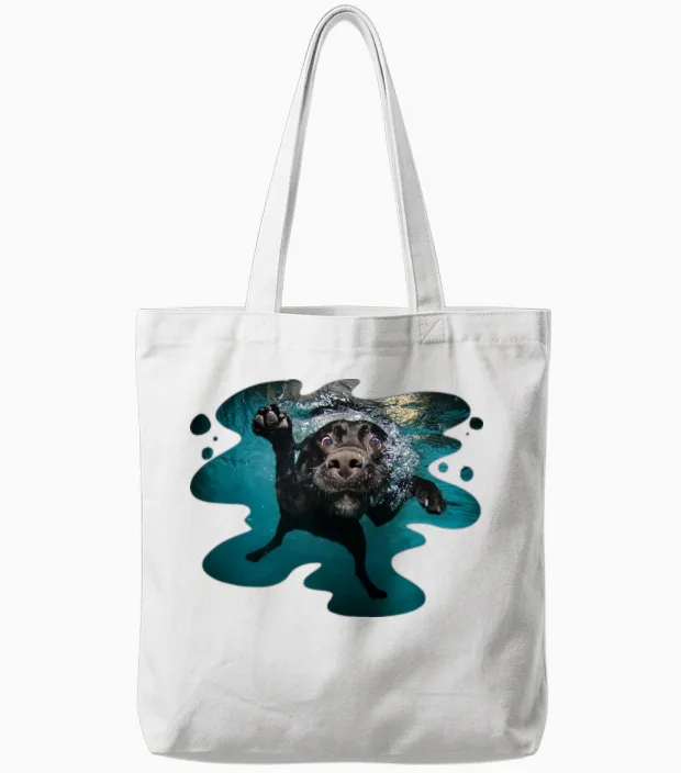 Underwater Dogs Duch by Seth Casteel Tote Bags in White