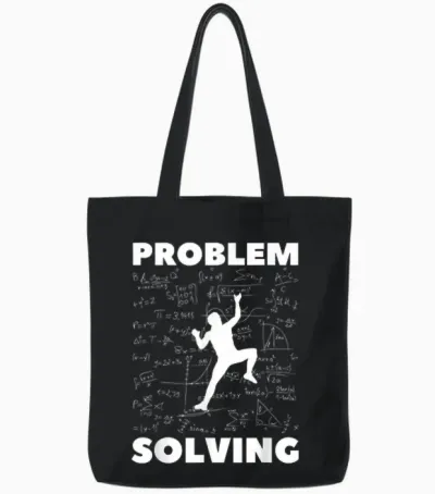 Problem Solving Climber Gift - Climbing, Bouldering Pun Tote Bags - Black