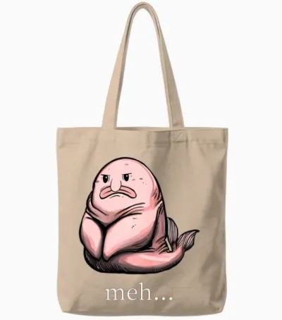 Funny Blobfish Tote Bags - Natural