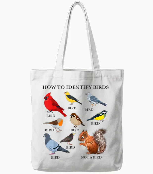 How to Identify Birds Funny Birds Identification Birdwatcher Tote Bags in White