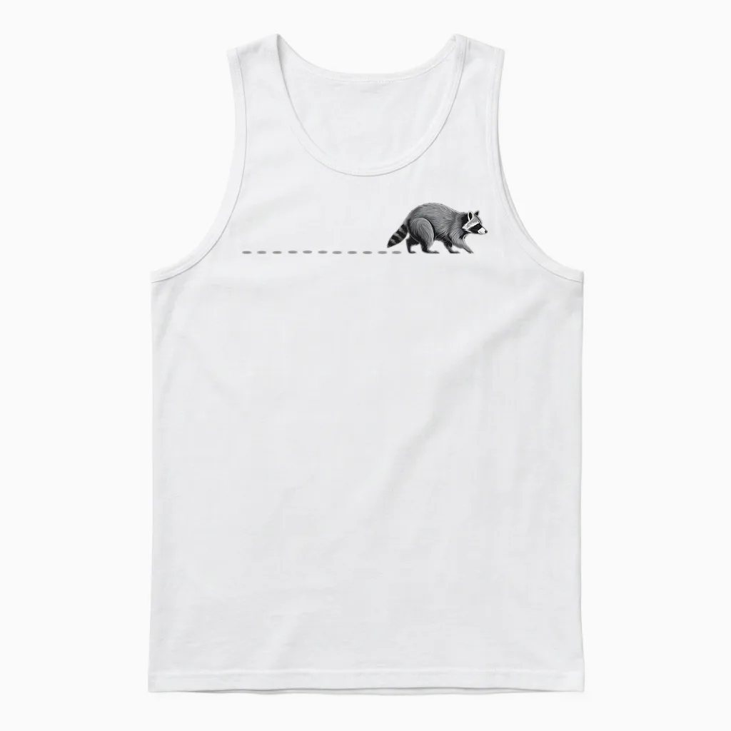 Waschbären Spuren Waschbärspur FuĂabdrĂźcke Tatzen Waschbär Unisex Tank Top in White