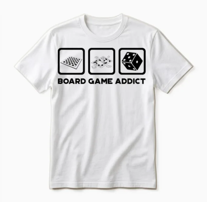 Board Game Addict Gaming Unisex T-Shirt in White
