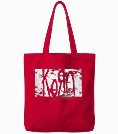 Korn Gritty Logo Tote Bags - Red