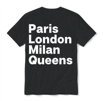 Queens New York Shirt Paris London Milan Queens N Unisex T-Shirt - Black