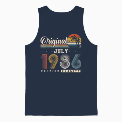 Original July 1986 40th Birthday Vintage Gift Unisex Tank Top - Navy